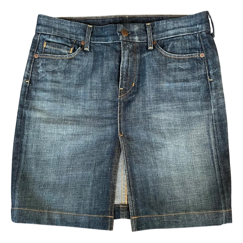 Citizens of Humanity Sophia #300 Stretch Knee Length Dark Denim Skirt - 27